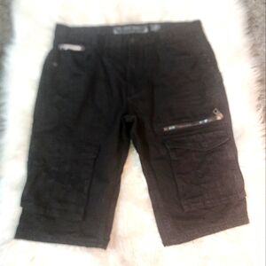 Heritage America Black Jean Cargo Utility Shorts Size 38